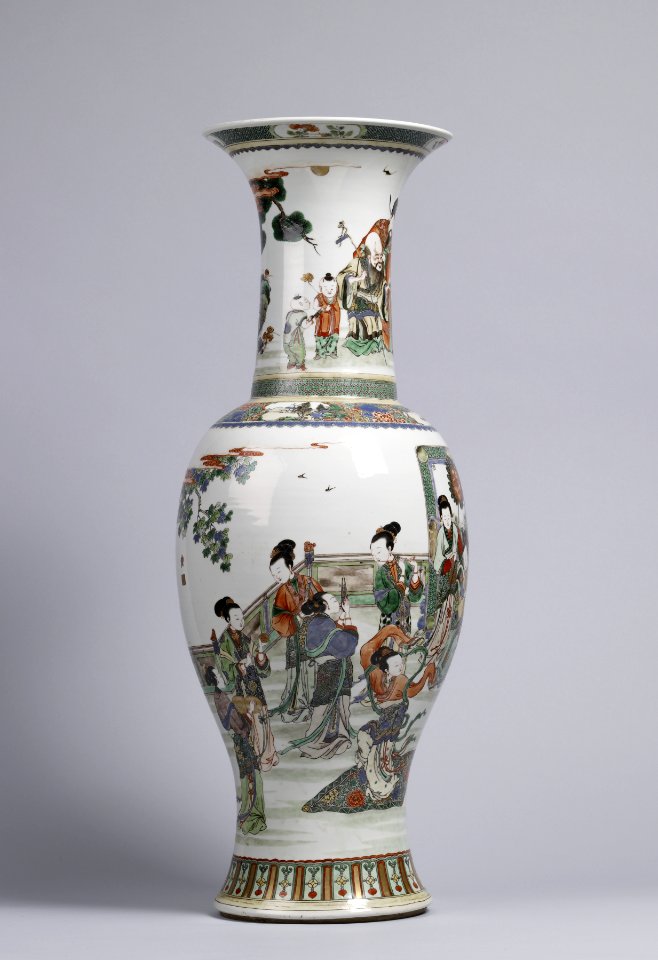 Chinese - Vase with Court Scene and Three Star Gods - Walters 492349 - Side B photo