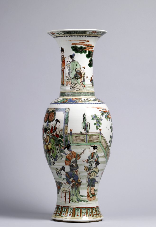 Chinese - Vase with Court Scene and Three Star Gods - Walters 492349 - Side D