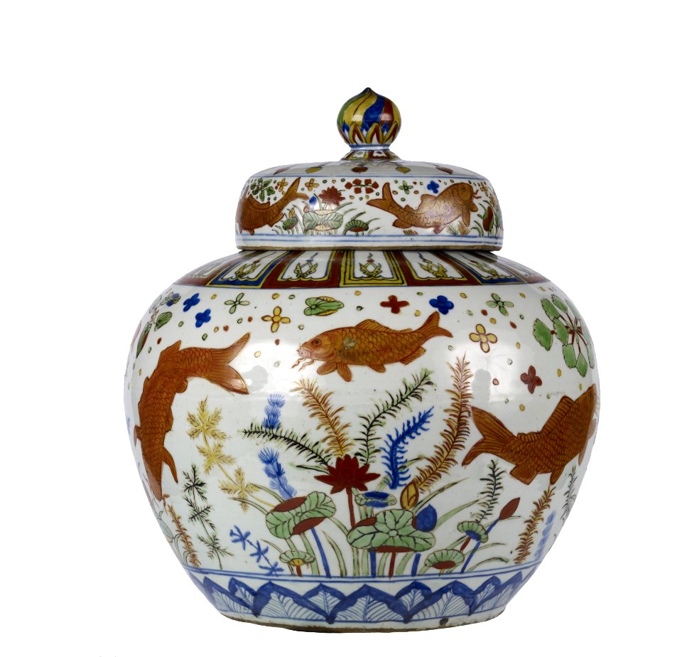 Chinese - Wine Jar with Carp among Water Weeds and Lotuses - Walters 491917 - View D