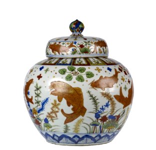 Chinese - Wine Jar with Carp among Water Weeds and Lotuses - Walters 491917 - View K