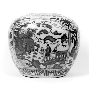 Chinese - Wine Jar with Scenes of Scholars - Walters 492194