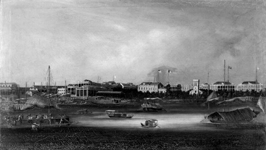 Chinese - View of the Hongs of Canton - Walters 35111 (2)