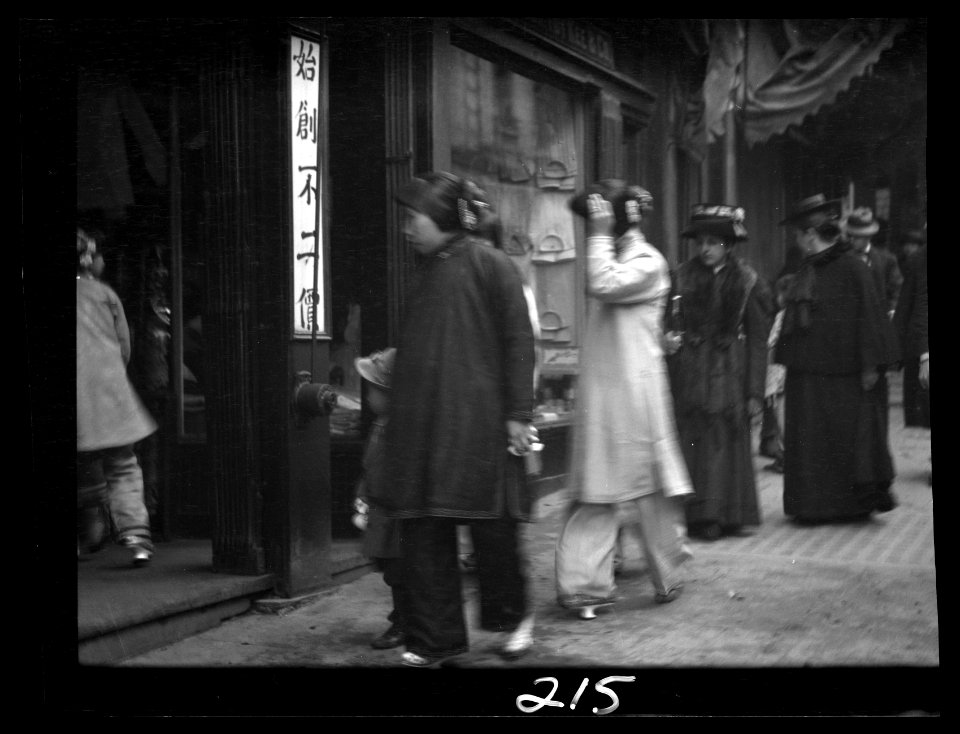 Chinese and American women walking down a street, Chinatown, San Francisco LOC agc.7a09005