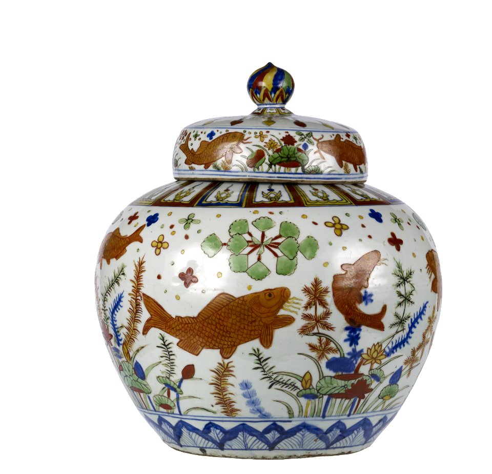 Chinese - Wine Jar with Carp among Water Weeds and Lotuses - Walters 491917 - View G