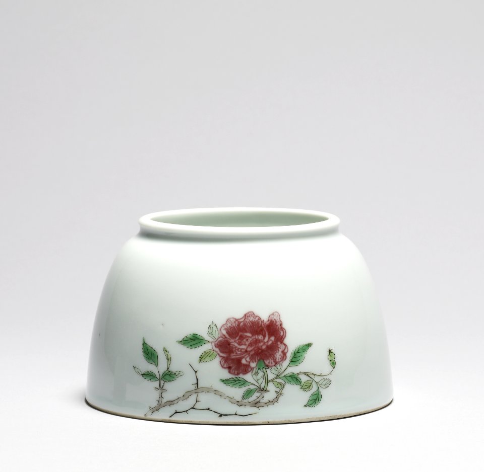 Chinese - Writer's Water Pot with Rose Spray - Walters 49697