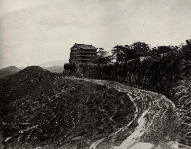 Chinesischer Photograph um 1860 - Fünfstöckige Pagoda gebaut auf der Mauer von Kanton (Zeno Fotografie)