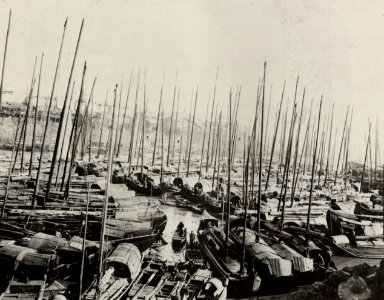 Chinesischer Photograph um 1870 - Boote auf dem Yangtze Fluss (Zeno Fotografie)