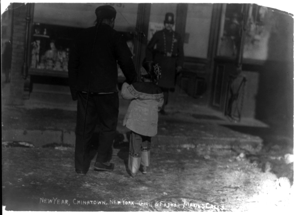 Chinese-American father and daughter making New Year calls, Chinatown, New York City LCCN2001704343