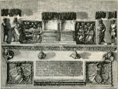 Chiostro di San Martino Monumento ai due Saliceti xilografia