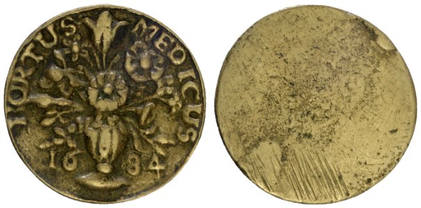 Chirurgijnsegilde toegangspenning Hortus Medicus, objectnr PA 1122