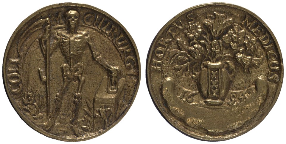 Chirurgijnsgilde (toegangspenning Hortus Medicus), objectnr PA 24