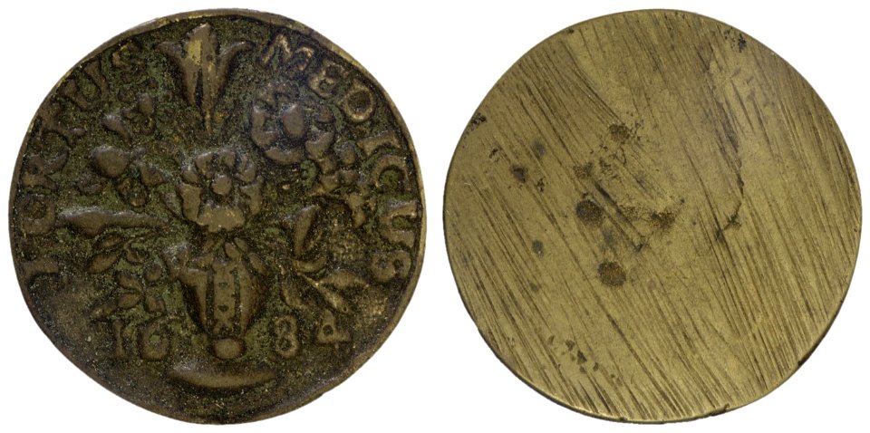 Chirurgijnsgilde toegangspenning Hortus Medicus, objectnr PA 1126