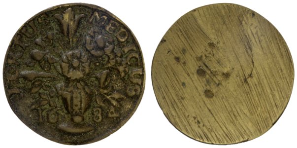 Chirurgijnsgilde toegangspenning Hortus Medicus, objectnr PA 1126