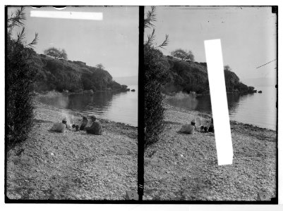 Choice set of thirteen slides, illustrating the Sea of Galilee and its fishermen still 'toiling with their nets.' 'A fire of coals' LOC matpc.05690