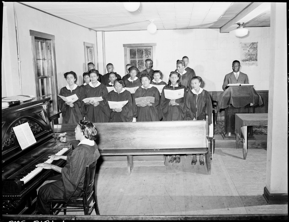 Choir of Methodist Church, Rev. Jackson is at extreme right. Inland Steel Company, Wheelwright ^1 & 2 Mines... - NARA - 541445