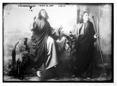 Christ and John, with donkey, passion play, Oberammergau, Bavaria, Germany LCCN2014683197