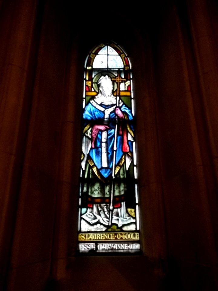 Christchurch cathedral Dublin - Baptistery stained glass (St Laurence O'Toole)