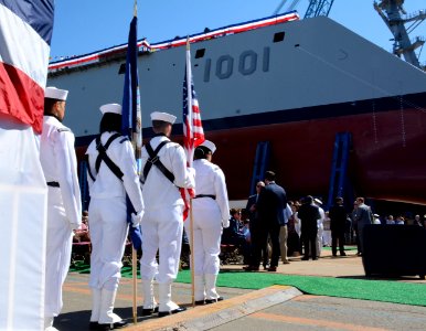 Christening ceremony for guided-missile destroyer USS Michael Monsoor (DDG 1001) 160618-N-VG727-050