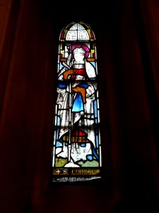 Christchurch cathedral Dublin - Baptistery stained glass (St Cormac)