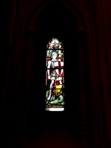Christchurch cathedral Dublin - Baptistery stained glass (St George)