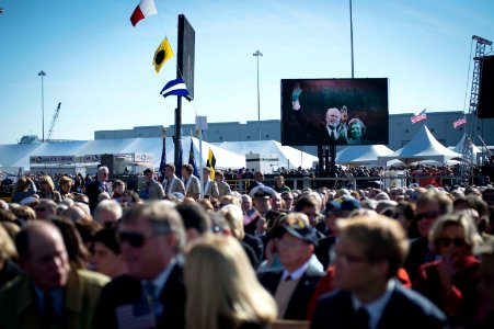 Christening ceremony for USS Gerald R. Ford 131109-N-WL435-168
