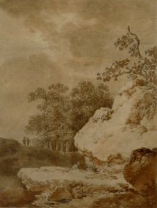 Christian Sigrist-Dessinateur au creux d'un rocher