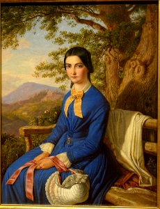 Christine Chelius by August Lucas, 1851, oil on canvas - Hessisches Landesmuseum Darmstadt - Darmstadt, Germany - DSC01204 photo