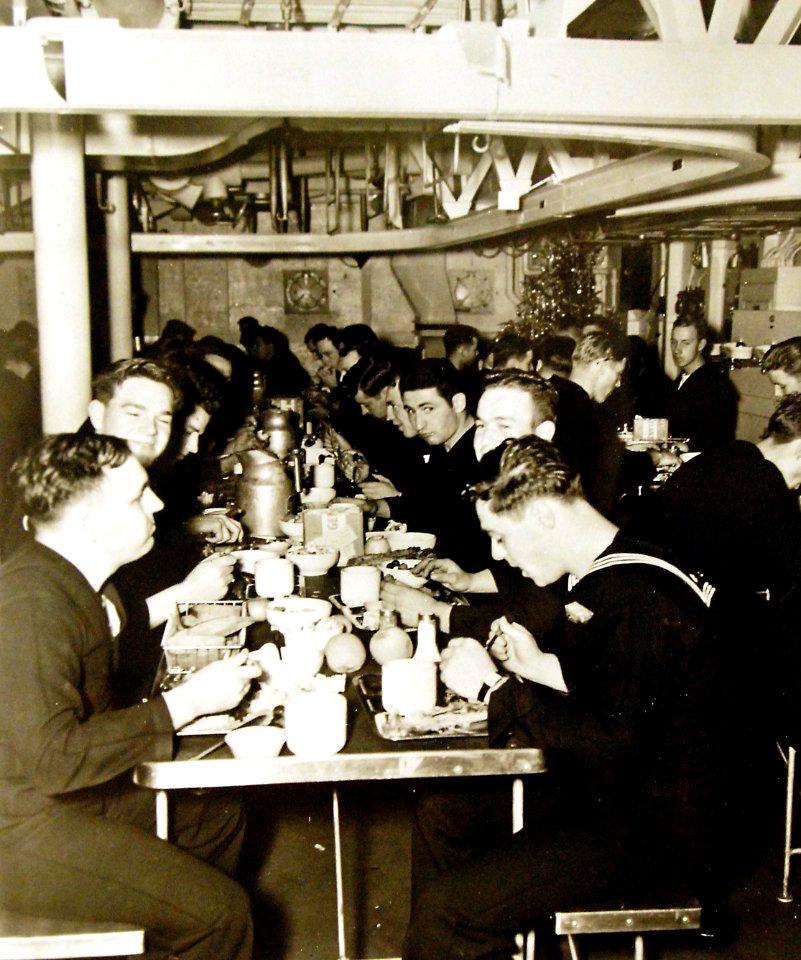 Christmas dinner on board USS Albermarle (AV-5), WWII (27697545856)