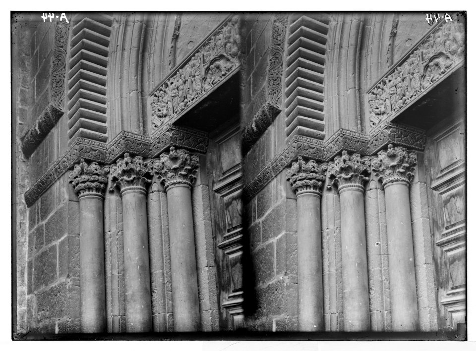 Church of the Holy Sepulchre and surroundings. Capitals of pillars to the left LOC matpc.05011
