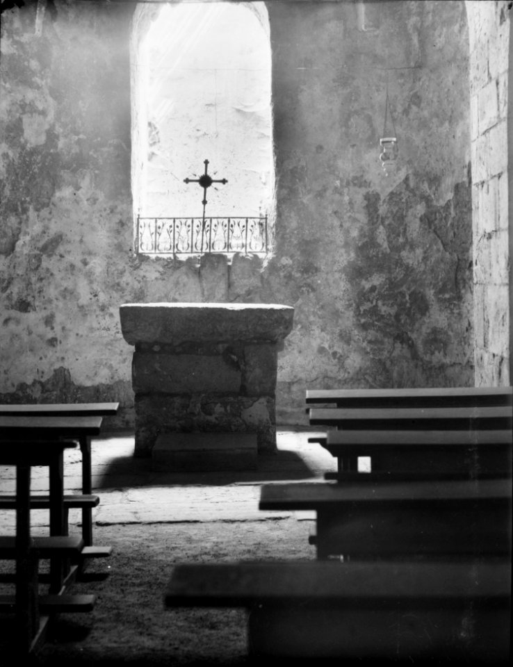 Church of the Holy Sepulchre and surroundings. Church of St. John. Crusader altar in the crypt LOC matpc.15159