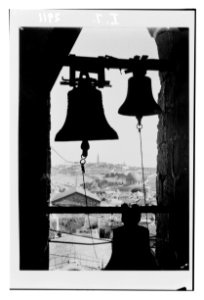 Church of the Holy Sepulchre and surroundings. Sepulchre Church belfry. Dome of the Rock and Olivet in background LOC matpc.14430