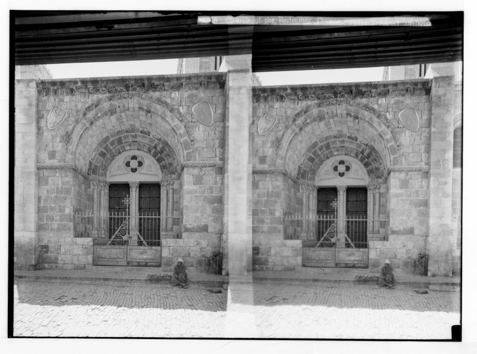 Church of the Holy Sepulchre and surroundings. Church of The Redeemer. Crusader doorway incorporated in new church LOC matpc.02493