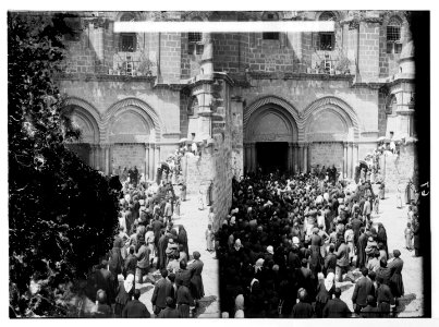 Church of the Holy Sepulchre and Surroundings. Crowds awaiting the 'Holy Fire' LOC matpc.07563