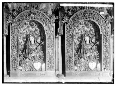 Church of the Holy Sepulchre and surroundings. Statue of the Virgin, bedecked with jewels LOC matpc.00857