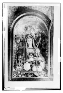 Church of the Holy Sepulchre and surroundings. Statue of the Virgin bedecked with jewels LOC matpc.14241