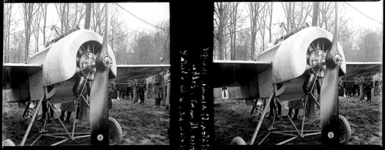 Châlons-St Memmie. 11-04-16. Aéro allemand Fokker. Moteur. Hélice - Fonds Berthelé - 49Fi608