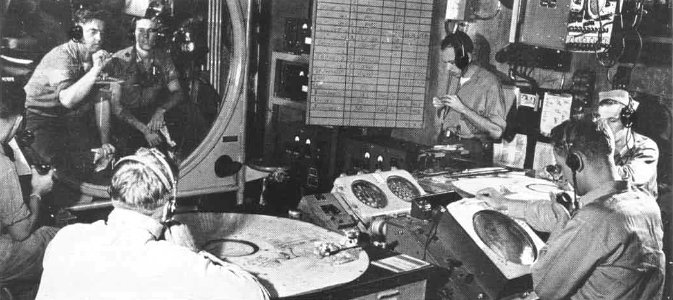 CIC aboard USS Independence (CVL-22) during WWII