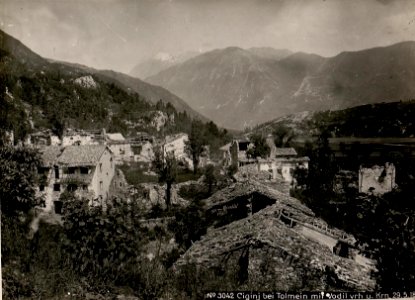 Ciginj bei Tolmein mit Vodil vrh u. Krn. 29.5.18. (BildID 15618930)