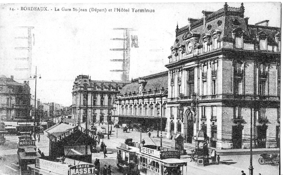Cigogne 14 - BORDEAUX - La Gare St-Jean (Départ) et l'Hotel Terminus