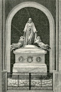 Cimitero della Certosa monumento ai fratelli Giuseppe e Gaetano Pepoli xilografia