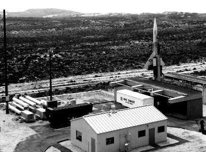 CIM-10 Bomarc missile on launch pad