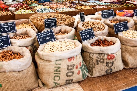 Food market stall selection