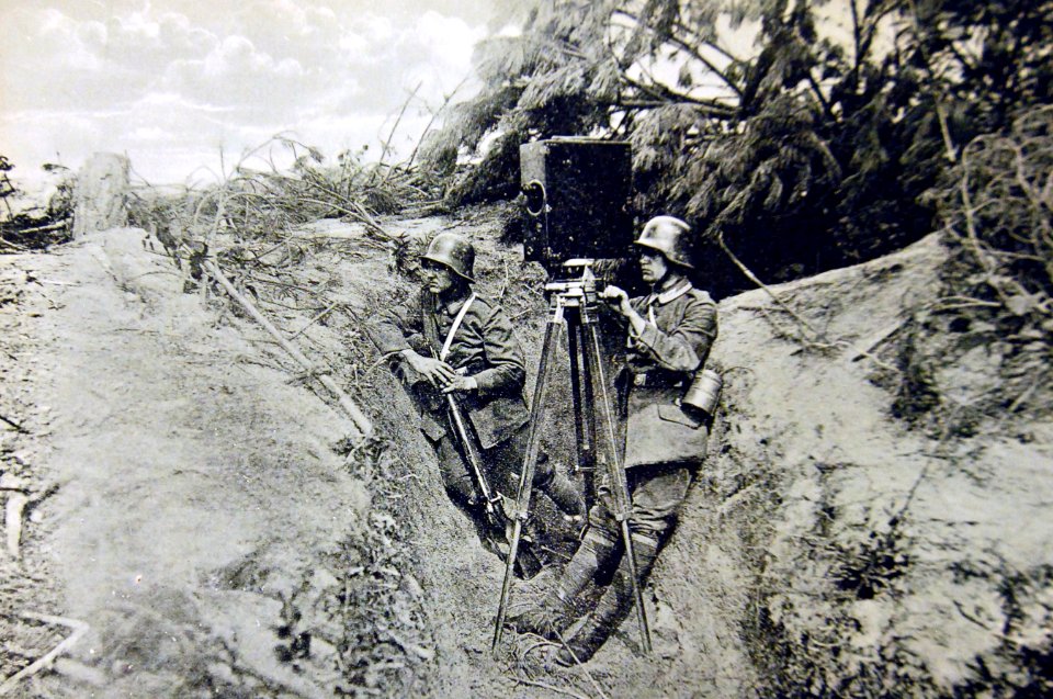 Cinematographer in the renches on the western front, WWI (29316575492)