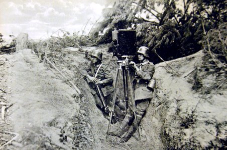 Cinematographer in the renches on the western front, WWI (29316575492)