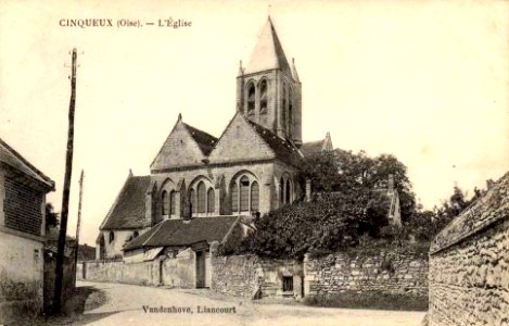 Cinqueux (60), église Saint-Martin, vue depuis le sud avant 1910 1