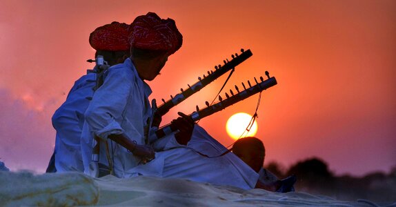 India sunset entertainers photo