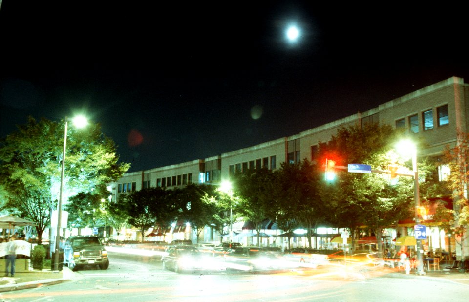 City building at night