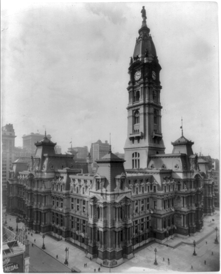 City Hall, Philadelphia, Pa.- Bird's-eye view from northeast LCCN2003669832
