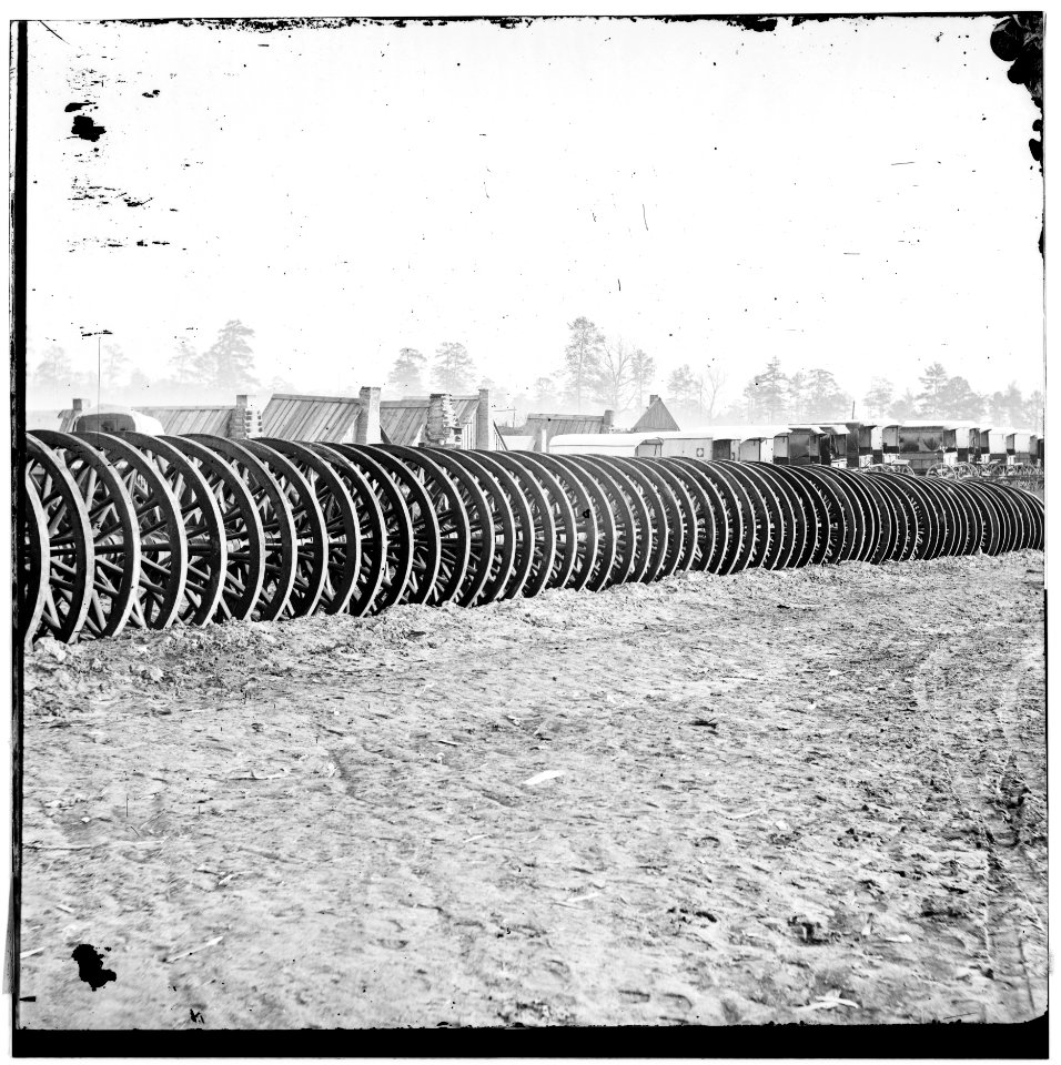 City Point), Virginia (vicinity). Park of army wagon wheels LOC cwpb.01984