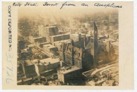 City Hall, Toronto, from an Aeroplane (HS85-10-35726) original